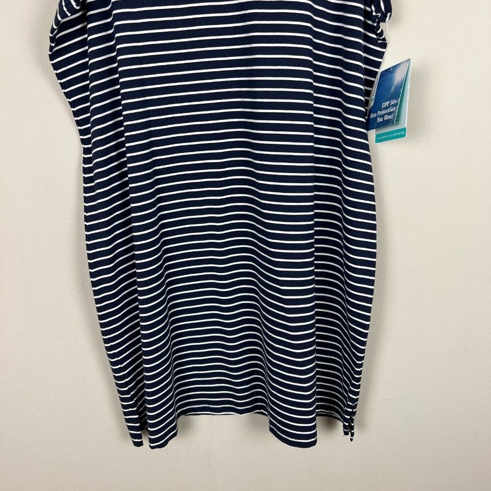 Coolibar Oceanside Tank Dress Womens XL Navy Blue Stripe Sleeveless UPF 50+ New - Picture 5 of 14